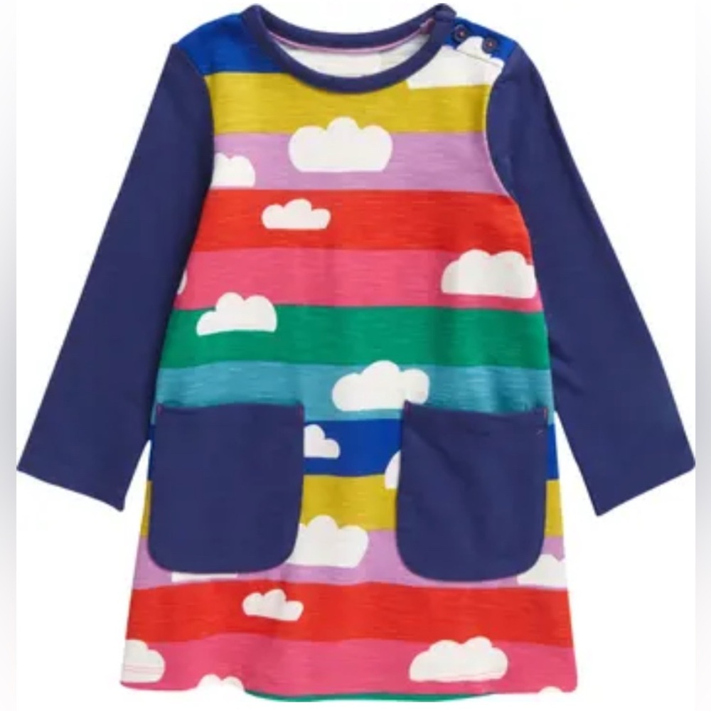 Mini BodenKids' Fun Pocket Rainbow Jersey Dress size 6/7